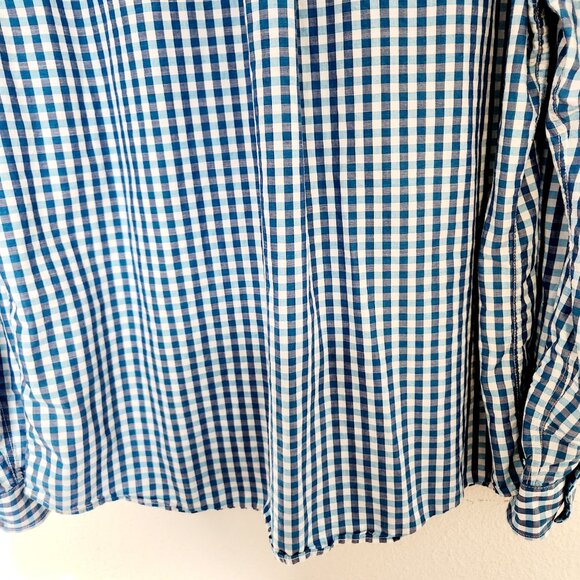 Johnnie O Shirt Mens Large Blue Check Hangin Out Tweener Button Long Sleeves - Picture 6 of 16